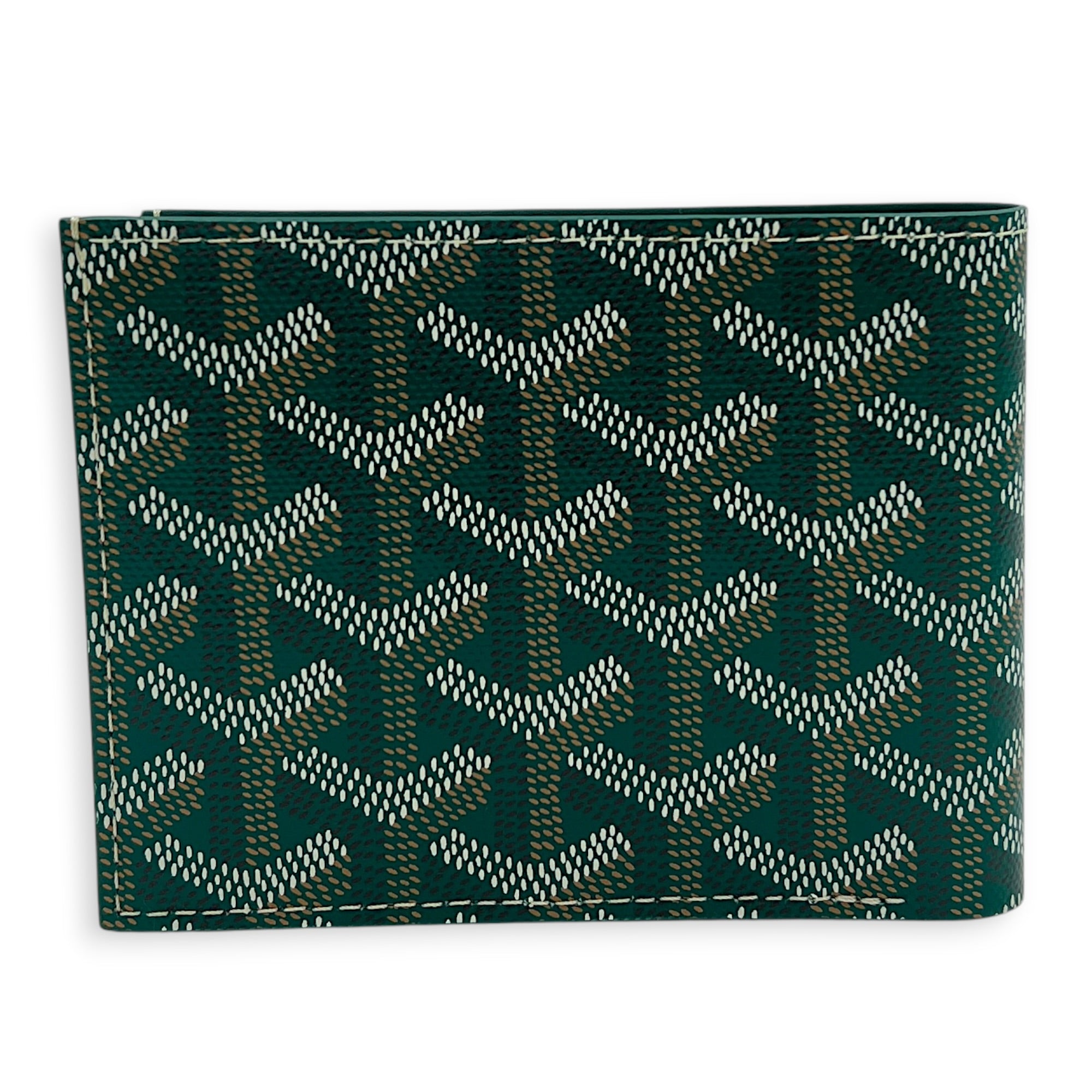 Victorie Green Wallet in Coated Canvas