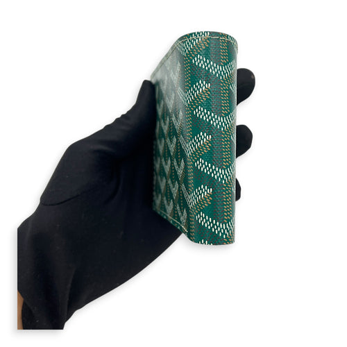 Victorie Green Wallet in Coated Canvas