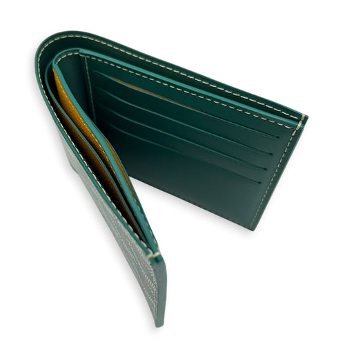 Victorie Green Wallet in Coated Canvas