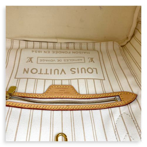 Neverfull Tote Bag PM Damier Azur in Coated Canvas, Gold hardware