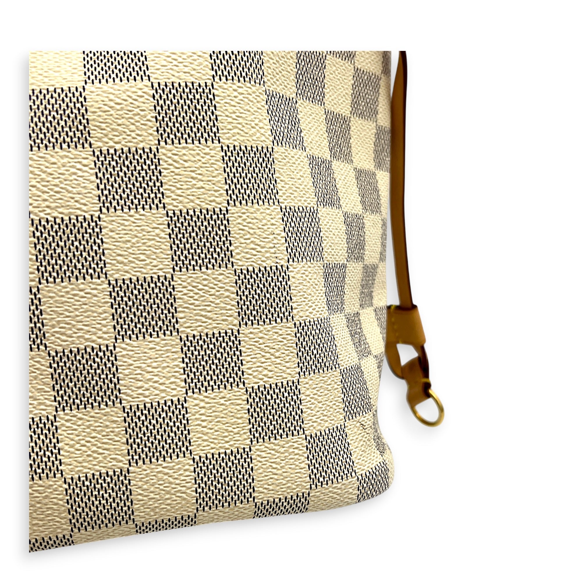 Neverfull Tote Bag PM Damier Azur in Coated Canvas, Gold hardware