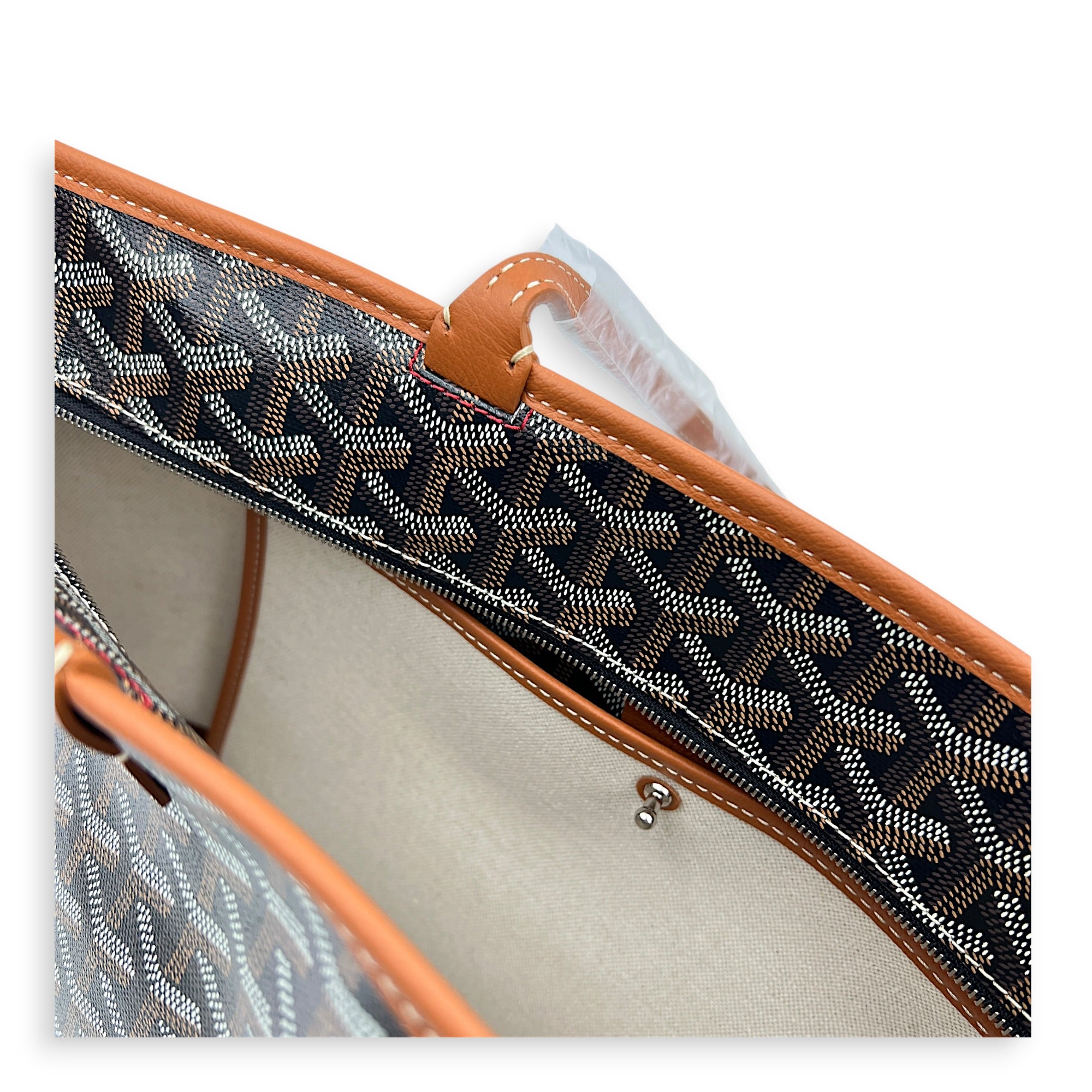 Artois Tote Bag PM Brown in Coated Canvas, Silver hardware