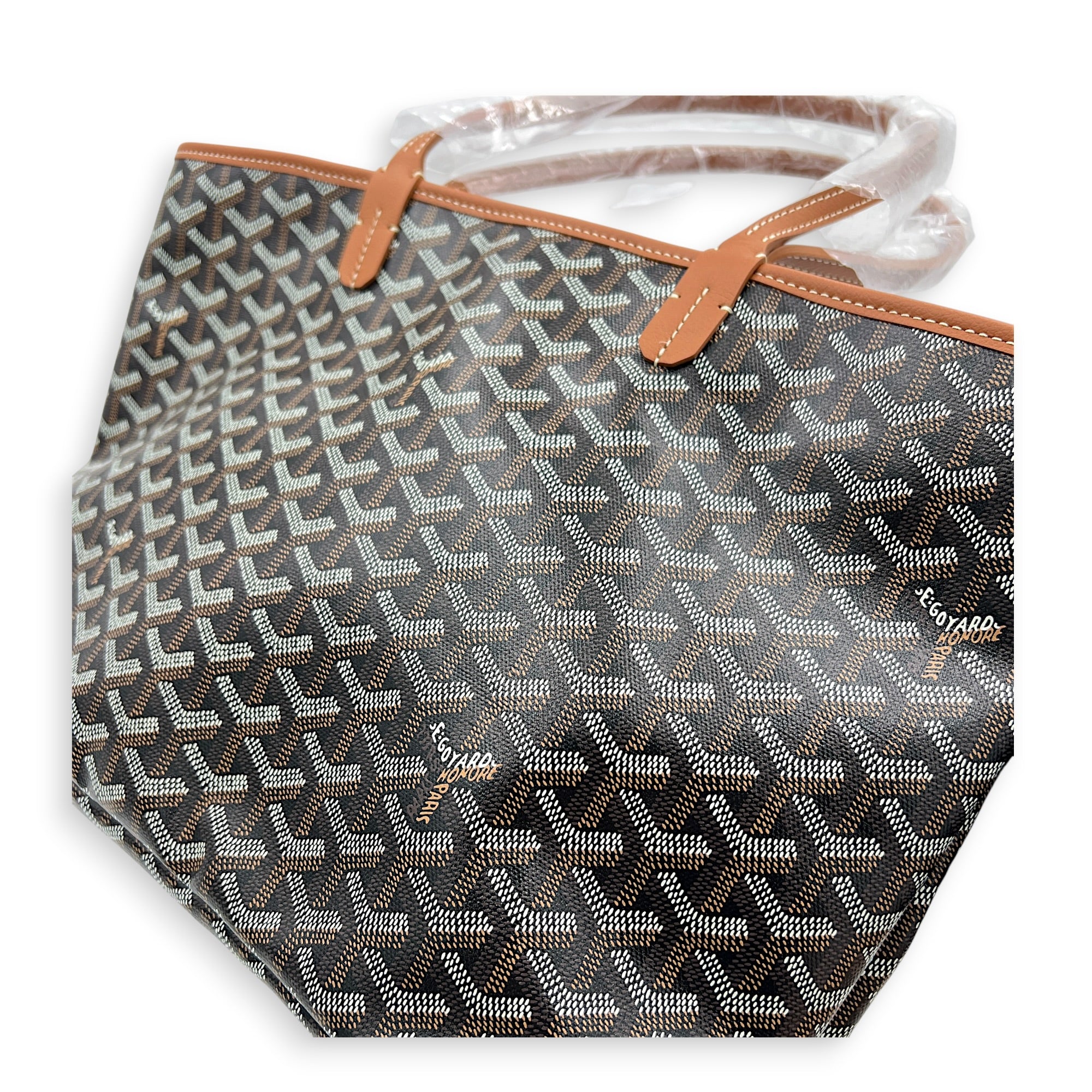 Artois Tote Bag PM Brown in Coated Canvas, Silver hardware