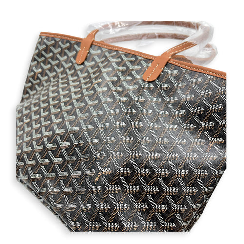 Artois Tote Bag PM Brown in Coated Canvas, Silver hardware