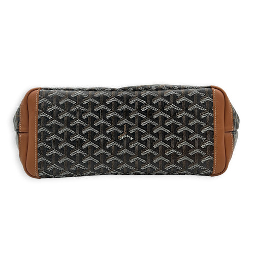Artois Tote Bag PM Brown in Coated Canvas, Silver hardware
