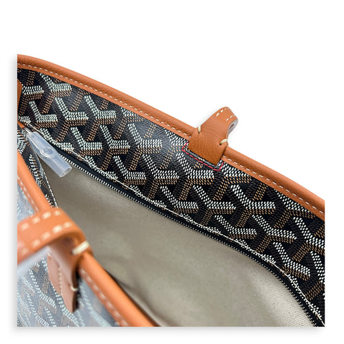 Artois Tote Bag PM Brown in Coated Canvas, Silver hardware