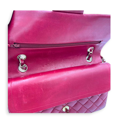 Classic Double Flap Charm Medium Red Shoulder Bag in Lambskin, Gold hardware