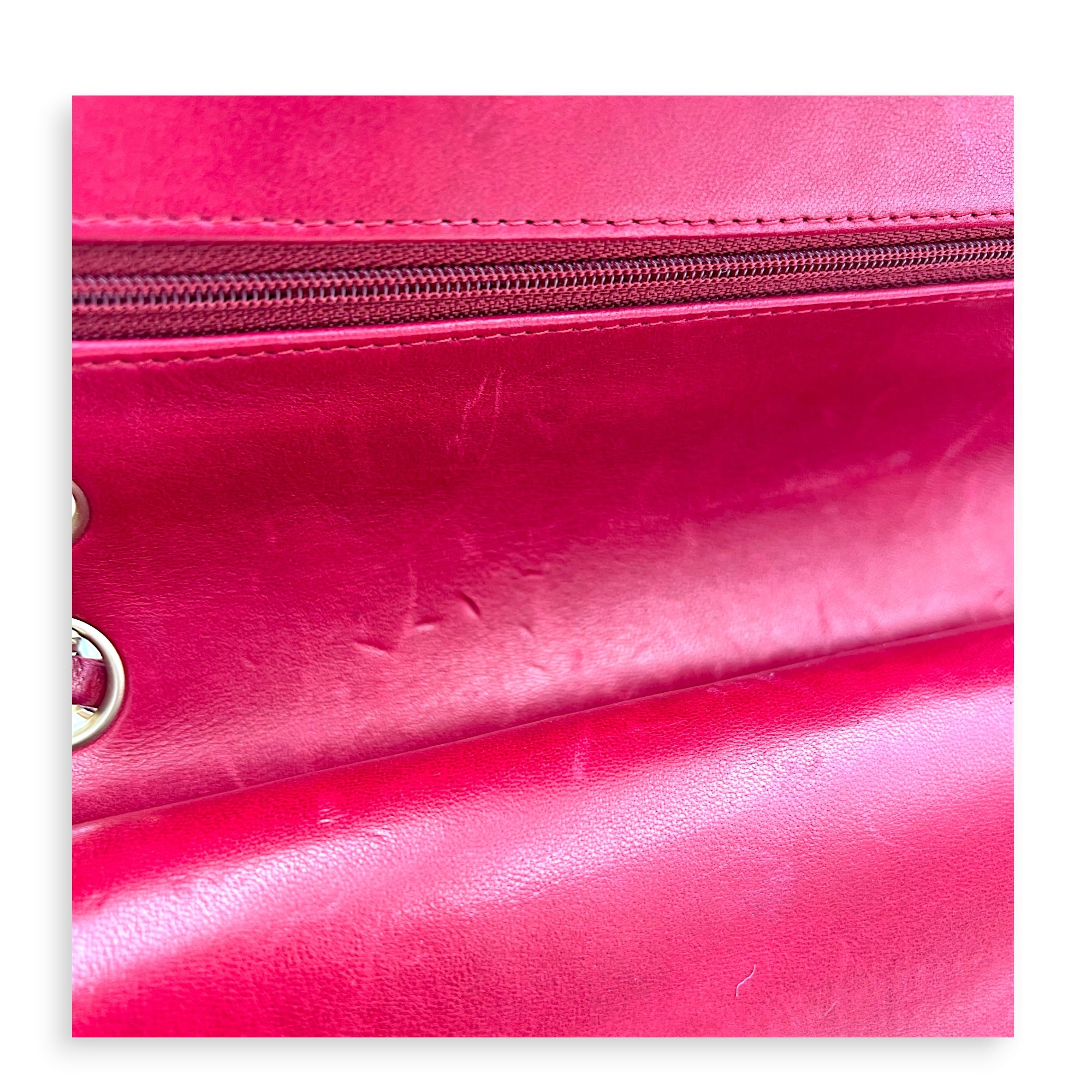 Classic Double Flap Charm Medium Red Shoulder Bag in Lambskin, Gold hardware