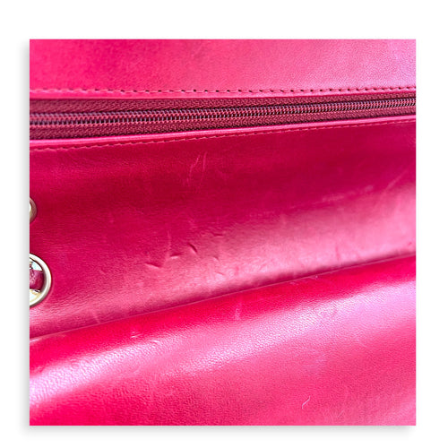 Classic Double Flap Charm Medium Red Shoulder Bag in Lambskin, Gold hardware