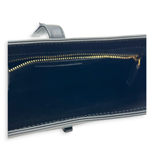Le 5 A 7 Black Shoulder Bag in Calfskin, Gold hardware