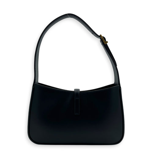 Le 5 A 7 Black Shoulder Bag in Calfskin, Gold hardware