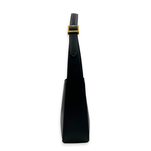 Le 5 A 7 Black Shoulder Bag in Calfskin, Gold hardware