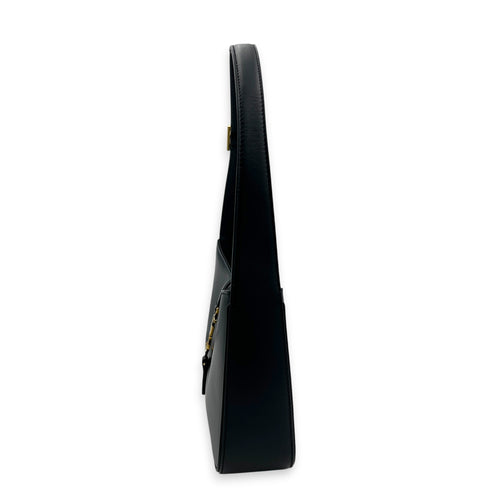 Le 5 A 7 Black Shoulder Bag in Calfskin, Gold hardware