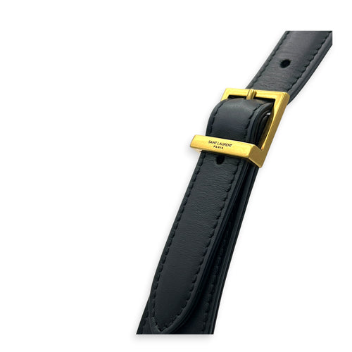 Le 5 A 7 Black Shoulder Bag in Calfskin, Gold hardware