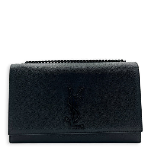 Kate Black Wallet On Chain in Calfskin, Monochrome hardware