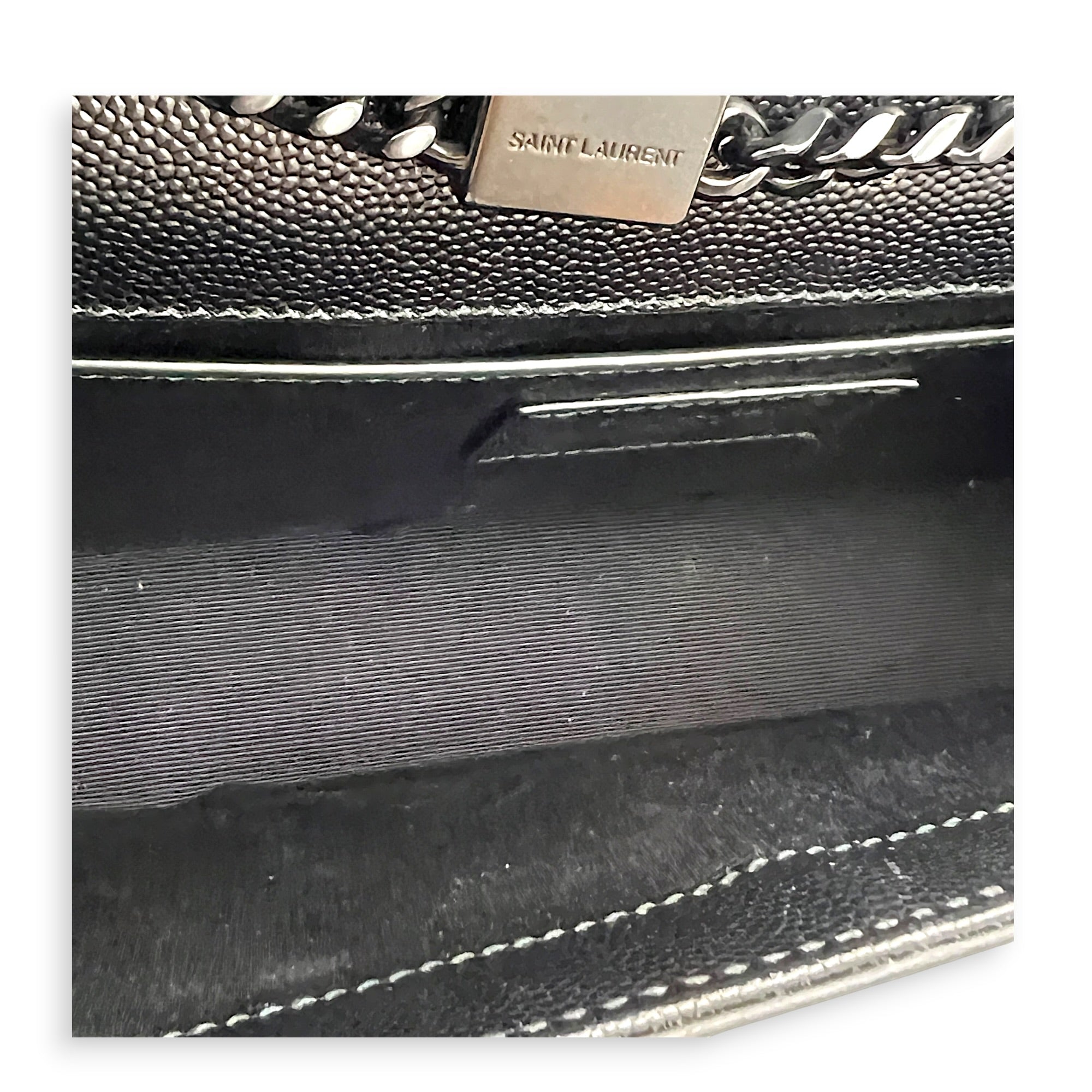 Kate Black Wallet On Chain in Calfskin, Monochrome hardware