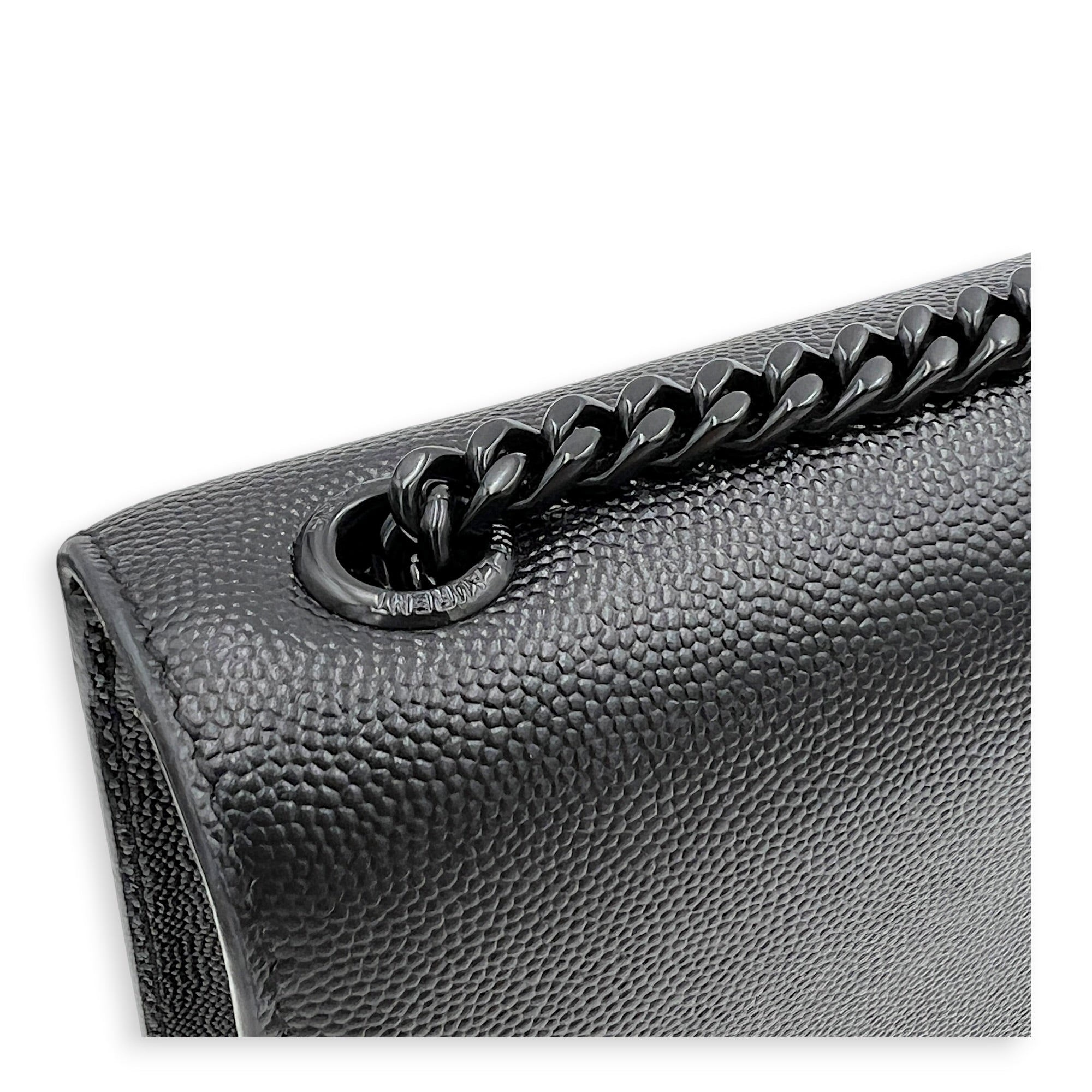 Kate Black Wallet On Chain in Calfskin, Monochrome hardware