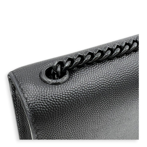 Kate Black Wallet On Chain in Calfskin, Monochrome hardware