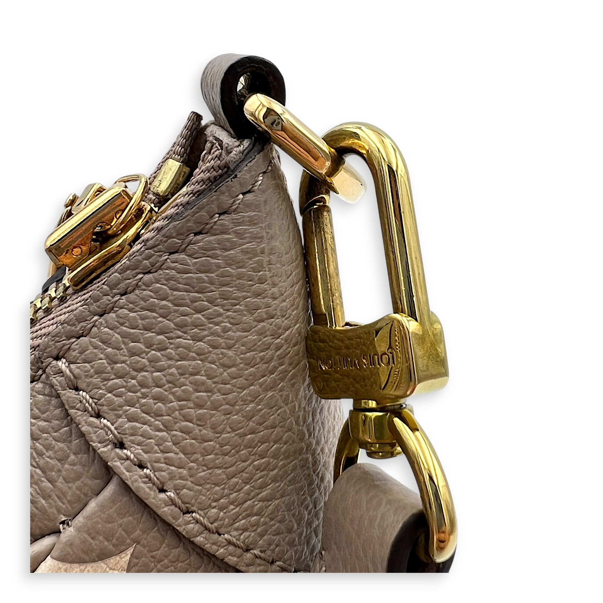 Bagatelle Shoulder Bag Tourterelle in Monogram Empreinte Leather, Gold hardware