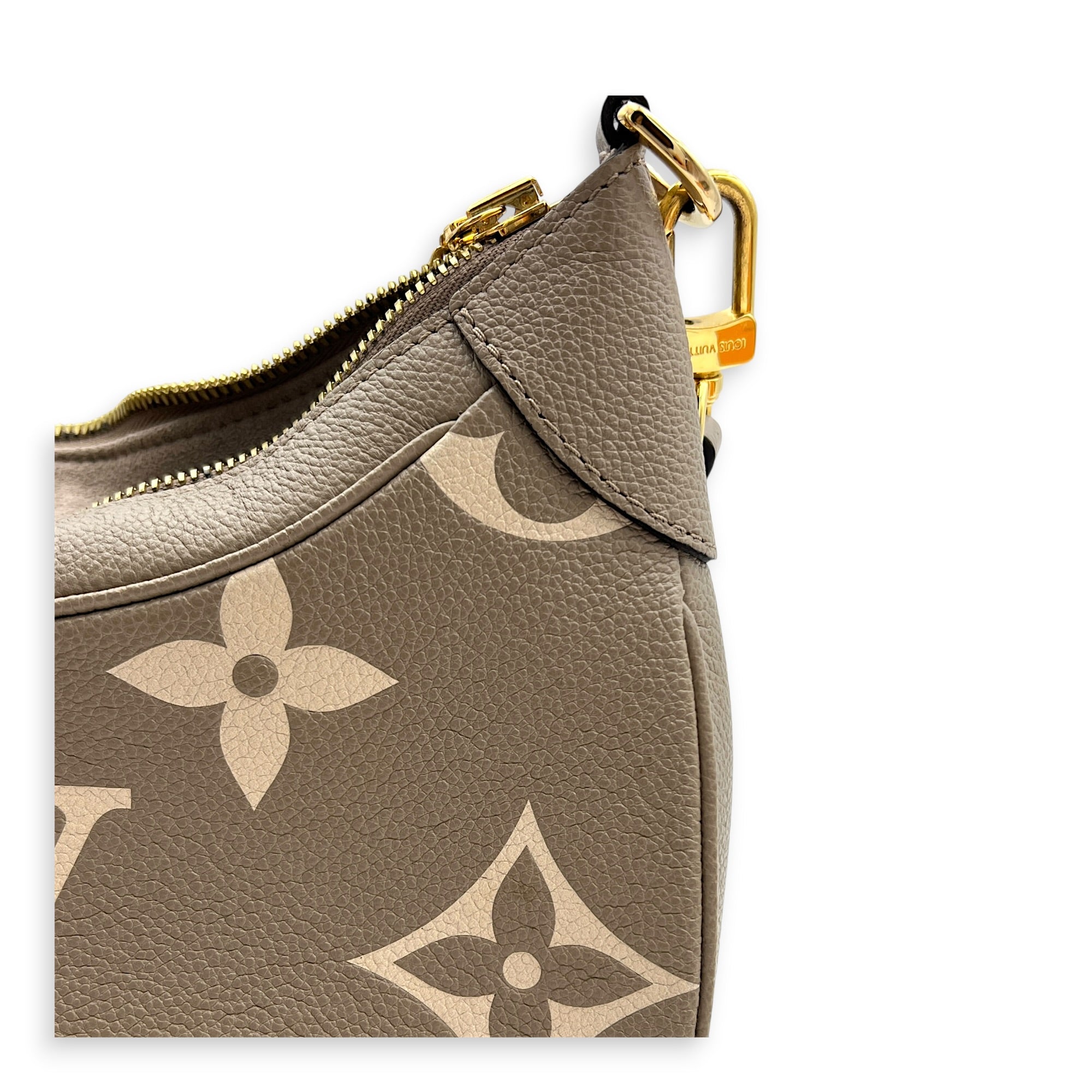 Bagatelle Shoulder Bag Tourterelle in Monogram Empreinte Leather, Gold hardware