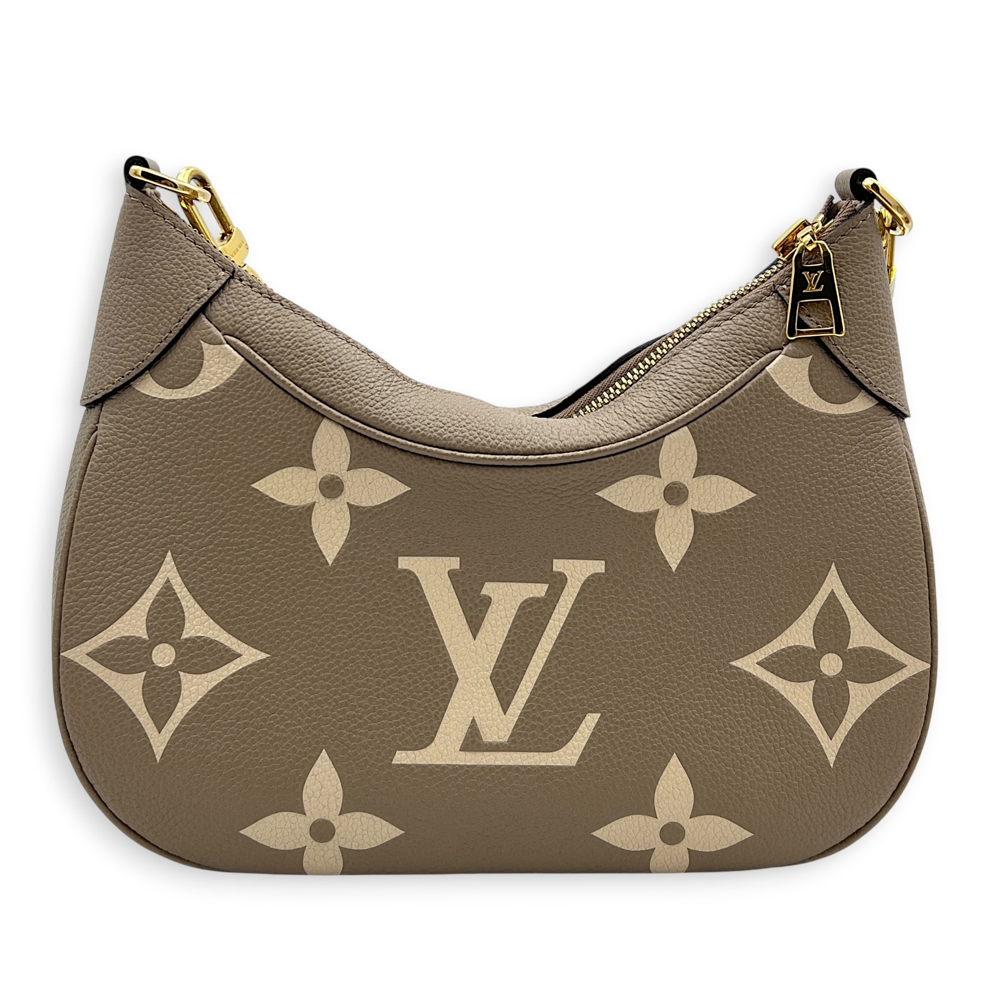Bagatelle Shoulder Bag Tourterelle in Monogram Empreinte Leather, Gold hardware