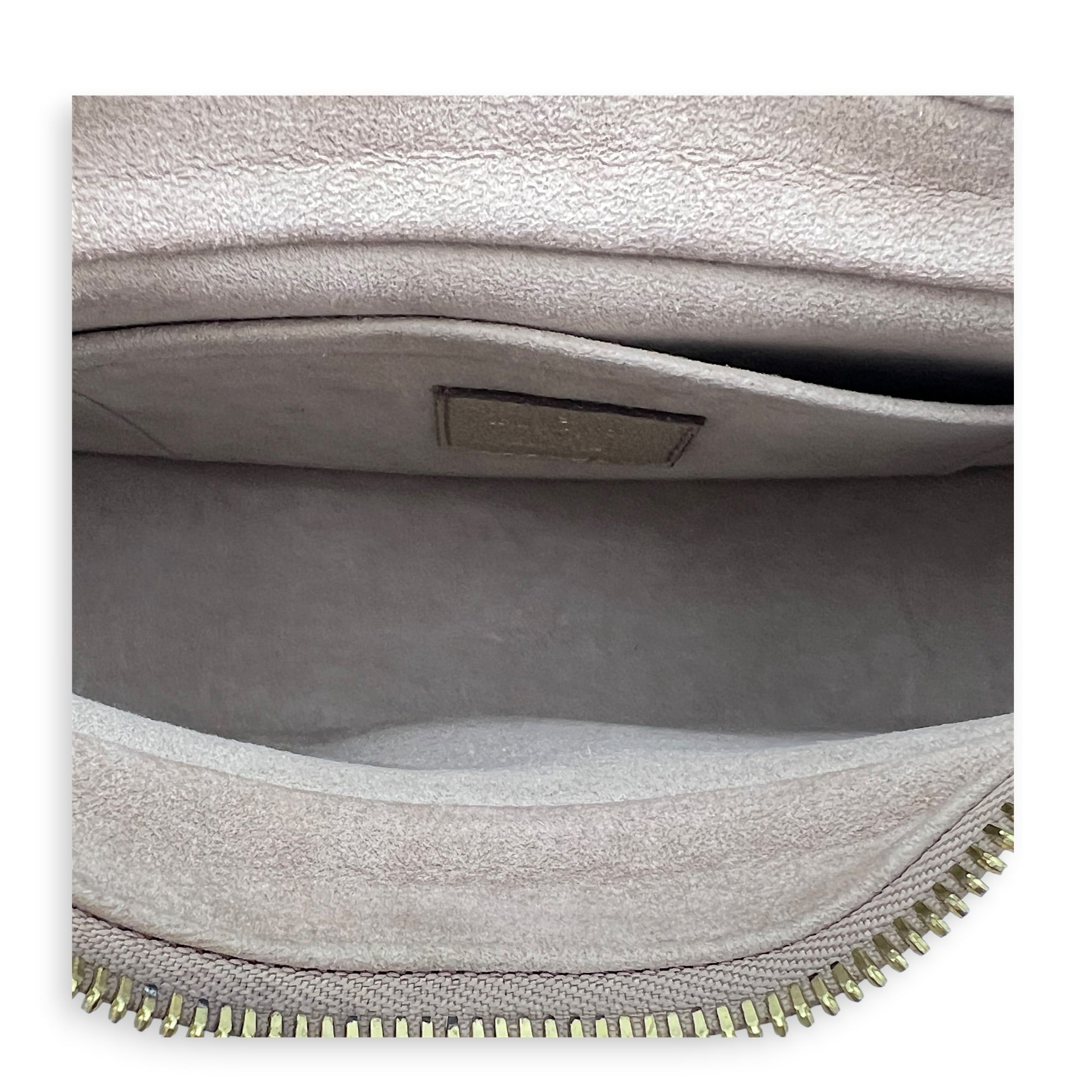 Bagatelle Shoulder Bag Tourterelle in Monogram Empreinte Leather, Gold hardware