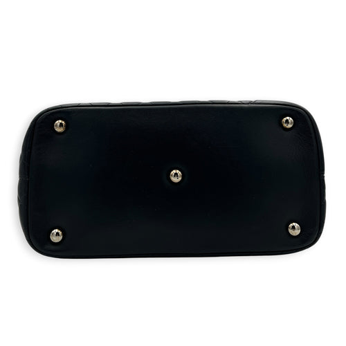 Cambon Black Tote Bag in Calfskin, Silver hardware