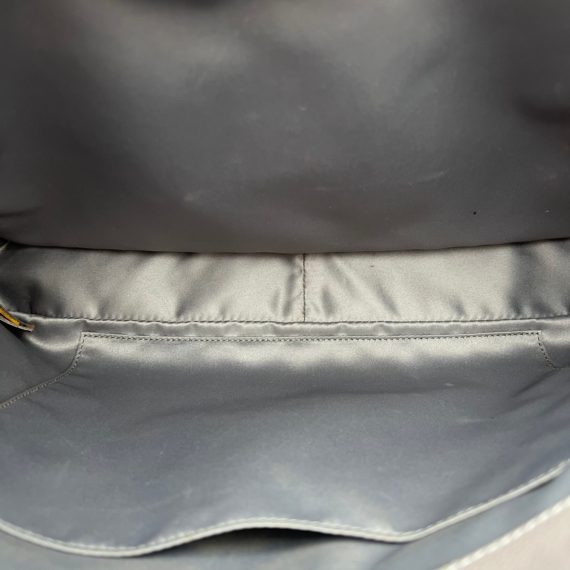 GST Tote Bag Grey in Caviar Leather, Silver hardware