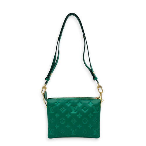 Coussin Shoulder Bag BB Green in Lambskin, Gold hardware