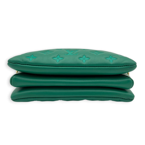 Coussin Shoulder Bag BB Green in Lambskin, Gold hardware