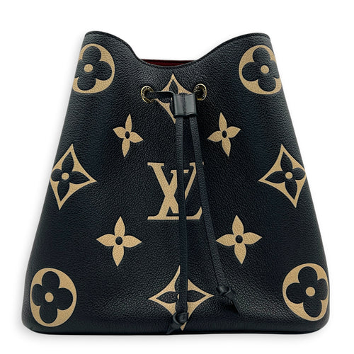 NeoNoe Shoulder Bag MM Black in Monogram Empreinte Leather, Gold hardware