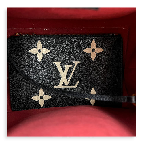 NeoNoe Shoulder Bag MM Black in Monogram Empreinte Leather, Gold hardware