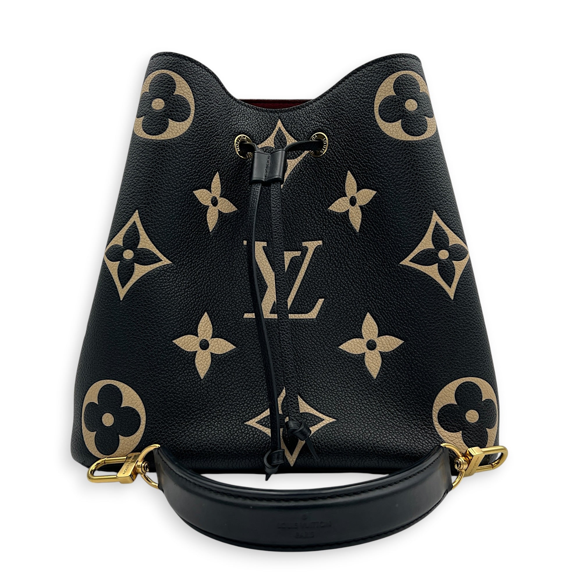 NeoNoe Shoulder Bag MM Black in Monogram Empreinte Leather, Gold hardware