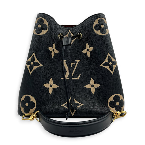 NeoNoe Shoulder Bag MM Black in Monogram Empreinte Leather, Gold hardware