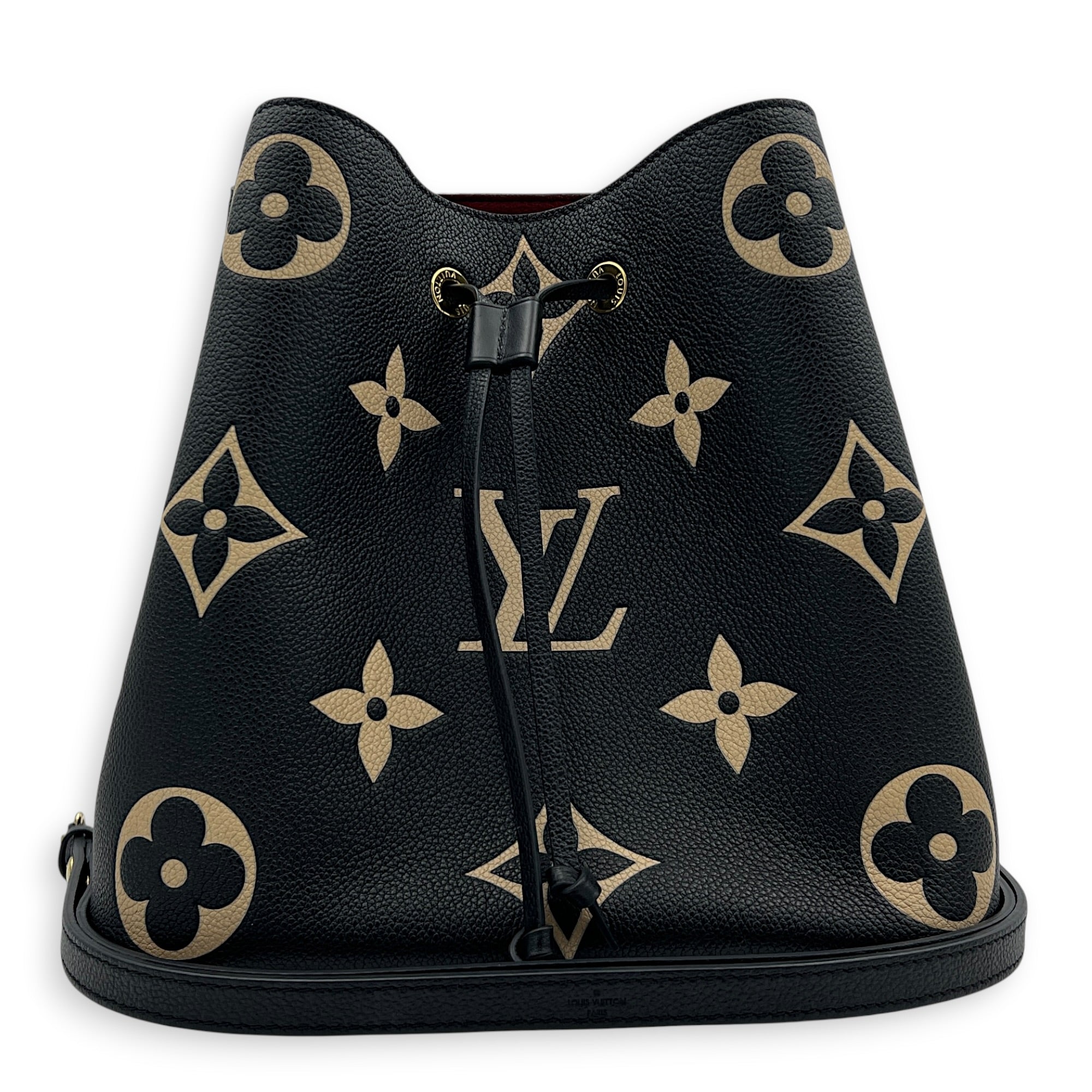 NeoNoe Shoulder Bag MM Black in Monogram Empreinte Leather, Gold hardware
