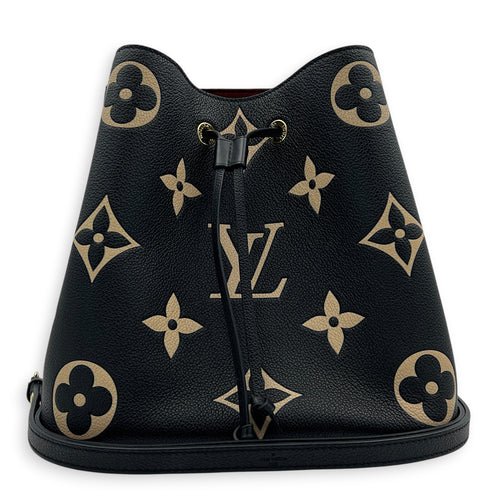 NeoNoe Shoulder Bag MM Black in Monogram Empreinte Leather, Gold hardware