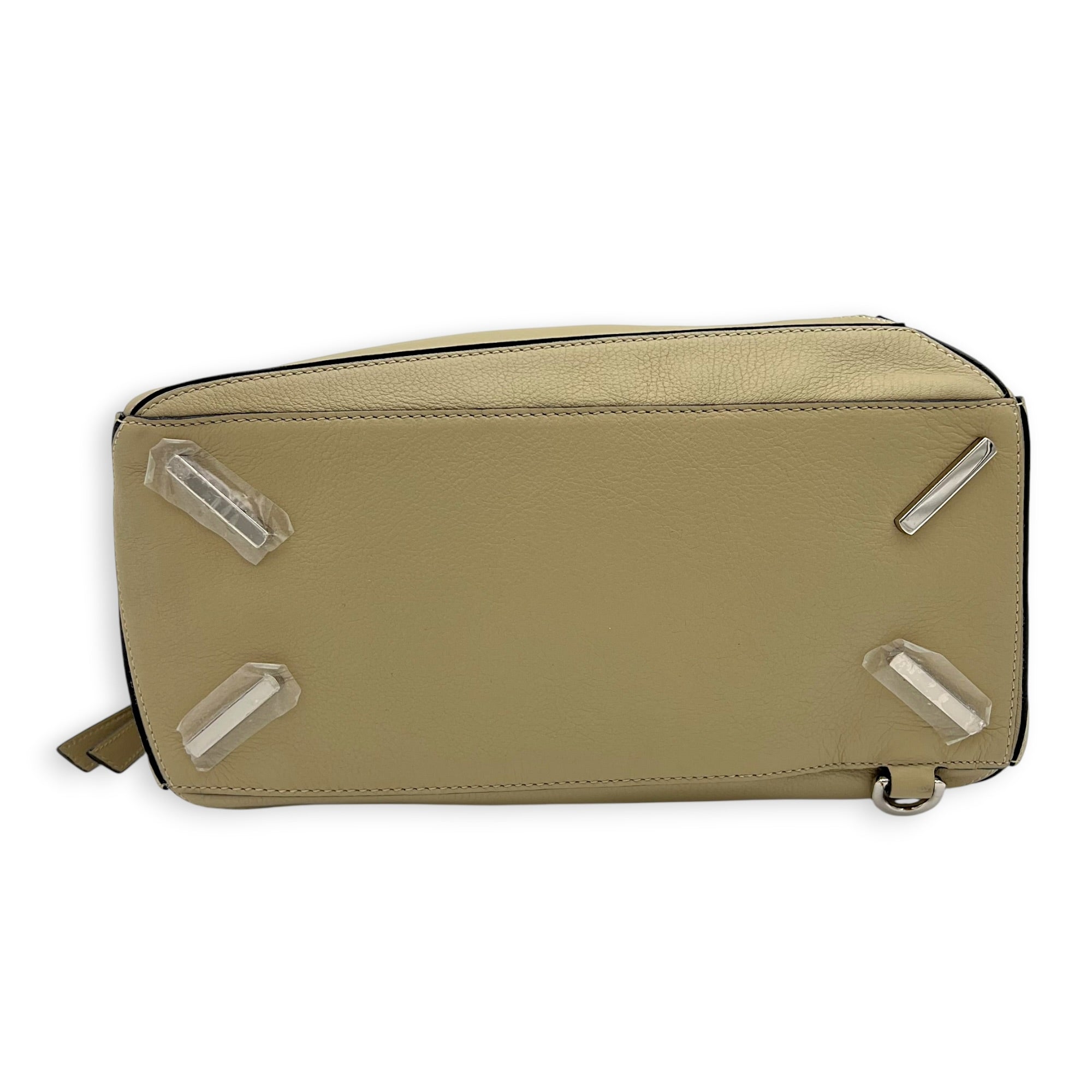 Puzzle Shoulder Bag Medium Beige in Calfskin, Silver hardware