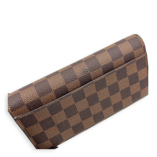 Sarah Wallet Damier Ebene in Coated Canvas, Gold hardware