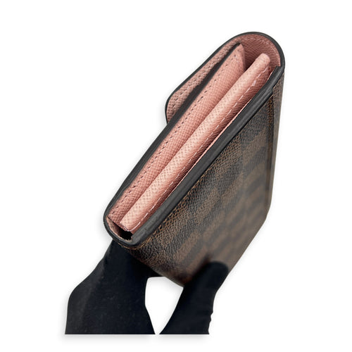 Sarah Wallet Damier Ebene in Coated Canvas, Gold hardware