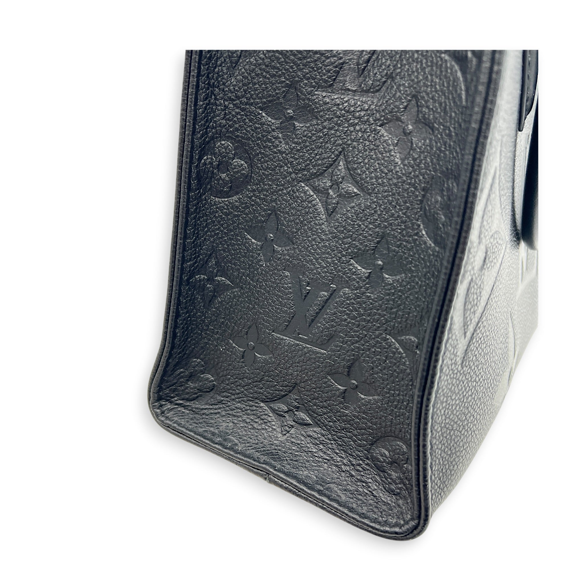 OnTheGo Top Handle Bag PM Black in Empreinte Leather