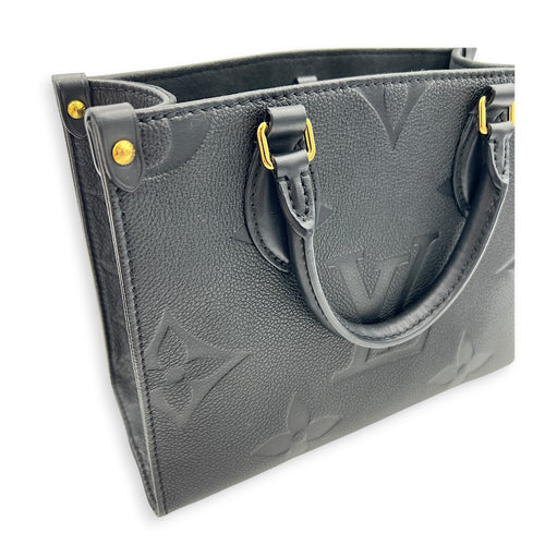 OnTheGo Top Handle Bag PM Black in Empreinte Leather