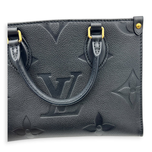 OnTheGo Top Handle Bag PM Black in Empreinte Leather