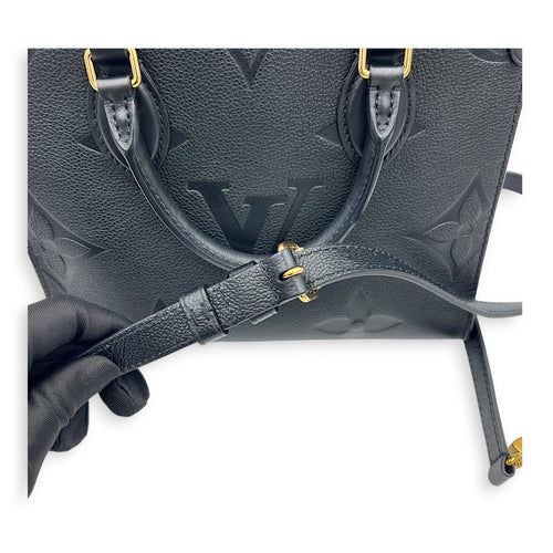 OnTheGo Top Handle Bag PM Black in Empreinte Leather