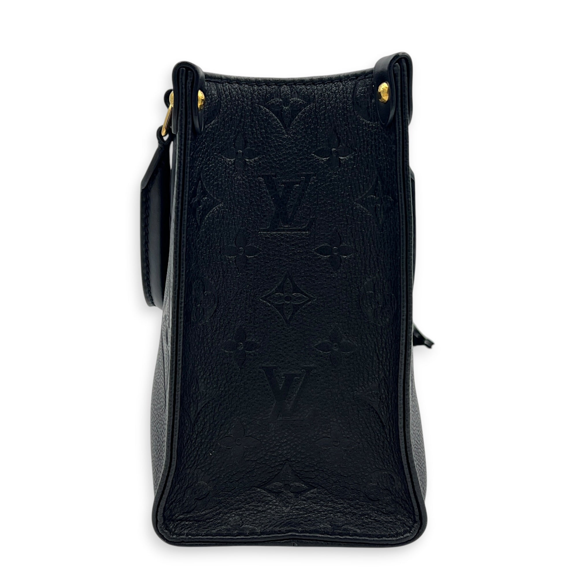 OnTheGo Top Handle Bag PM Black in Empreinte Leather