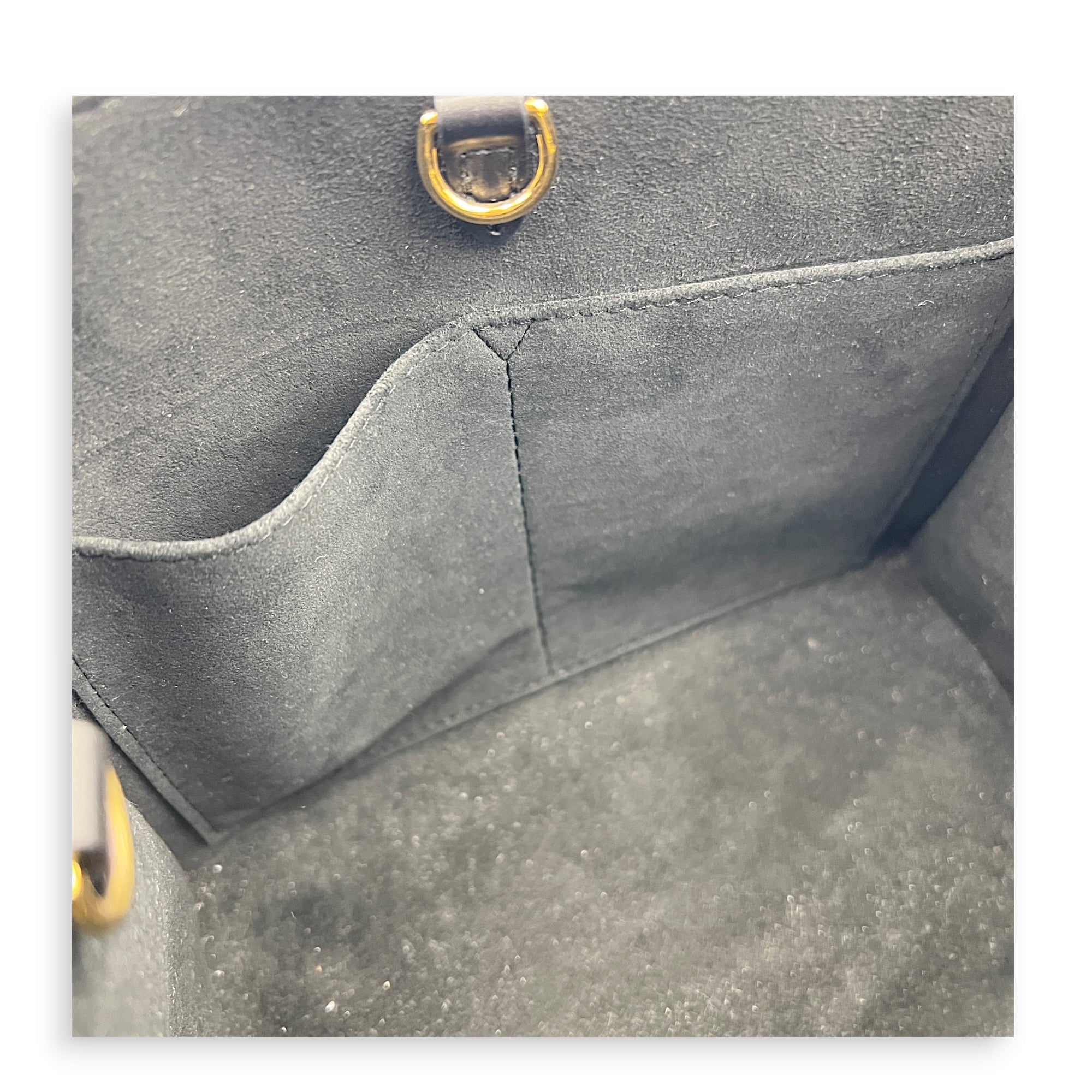OnTheGo Top Handle Bag PM Black in Empreinte Leather