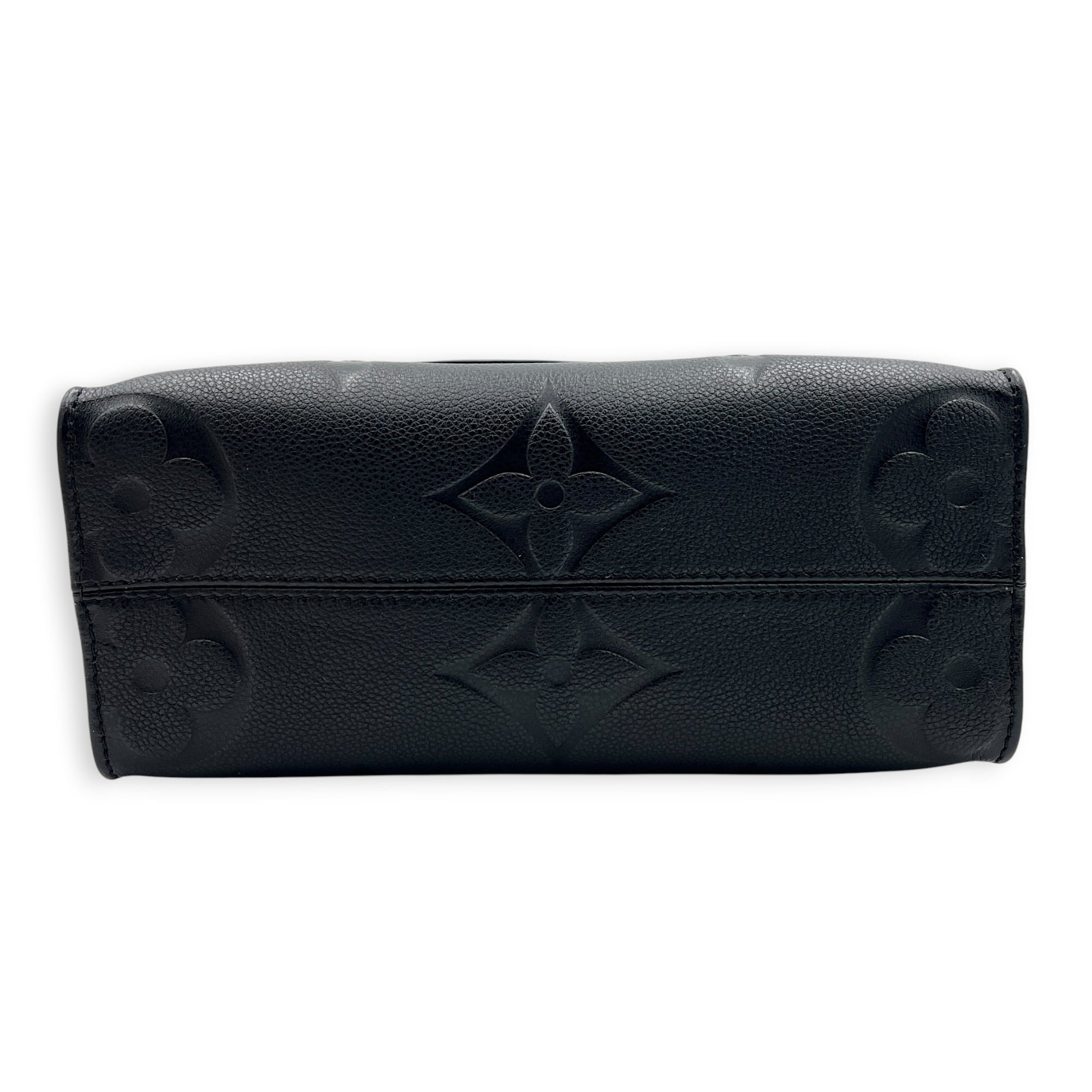 OnTheGo Top Handle Bag PM Black in Empreinte Leather