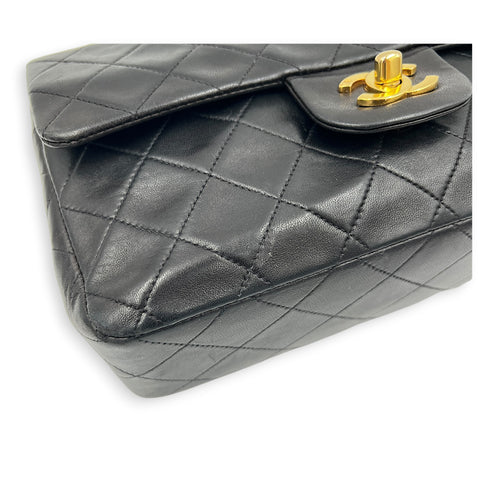 Classic Double Flap Shoulder Bag Small Vintage Brown in Lambskin, Gold hardware