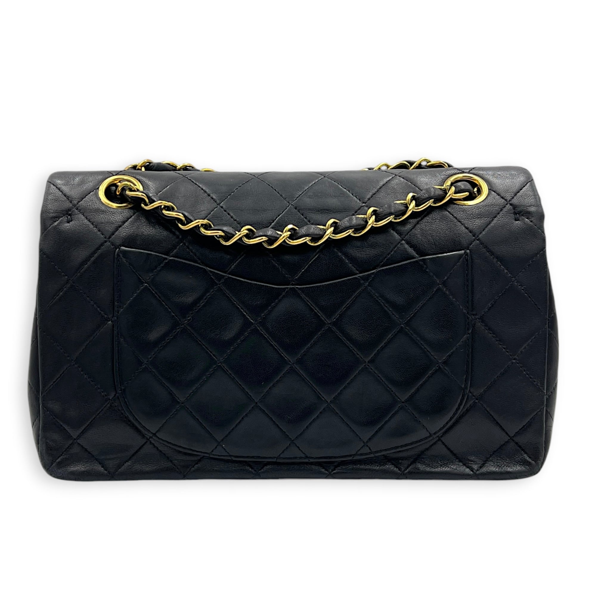 Classic Double Flap Shoulder Bag Small Vintage Brown in Lambskin, Gold hardware
