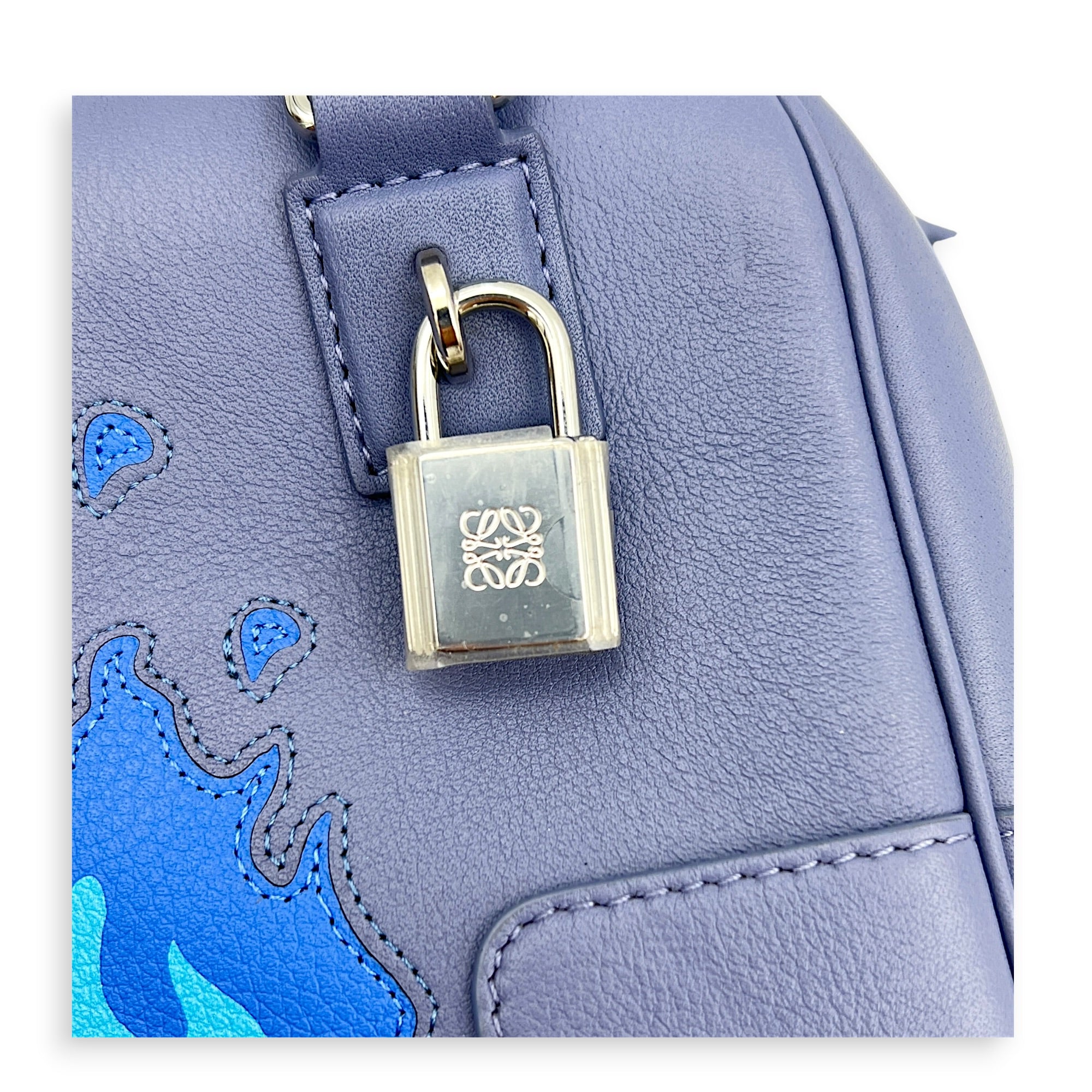x Howl's Moving Castle Amazone 16 Blue Top Handle Bag in Calfskin, Silver hardware