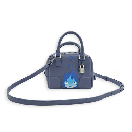 x Howl's Moving Castle Amazone 16 Blue Top Handle Bag in Calfskin, Silver hardware
